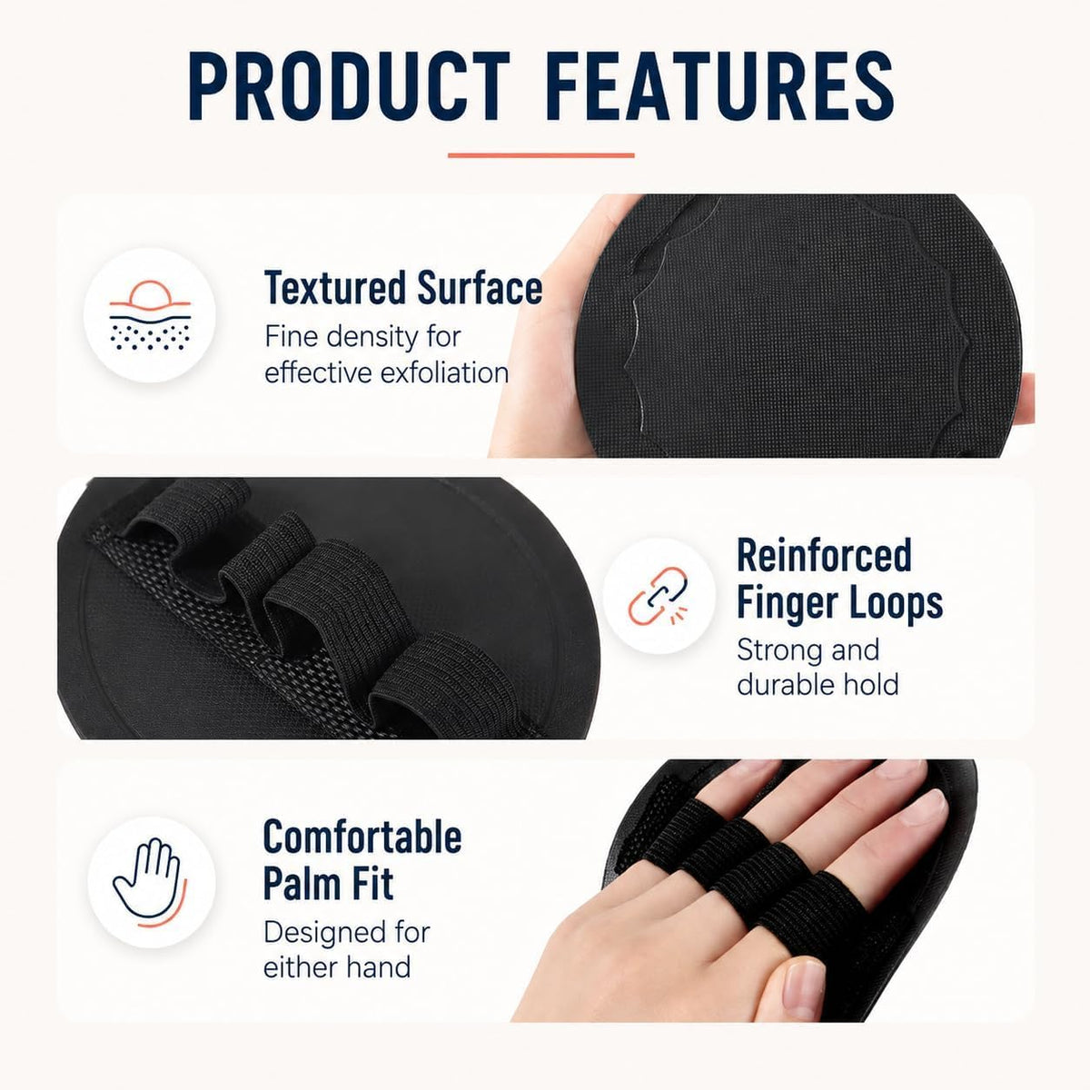 4 Pack Soft Rubber Shower Scrubber, Body Exfoliating Bath Tool，Mix