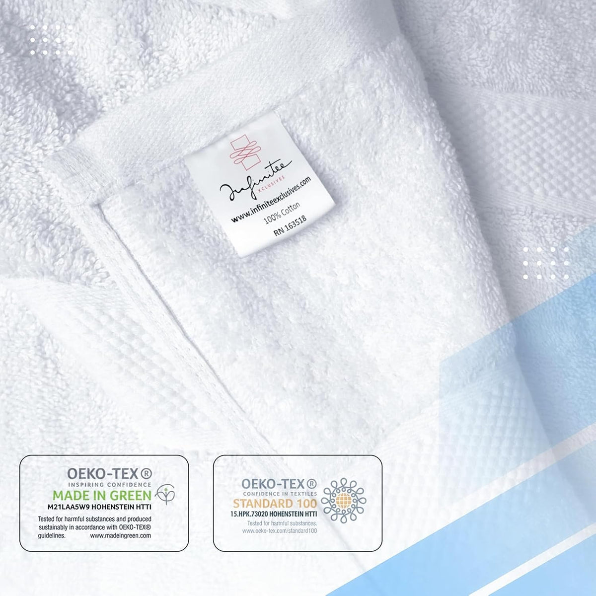 Infinitee Xclusives 100% Ring-Spun Cotton Bath Towels for Bathroom - Pack 4