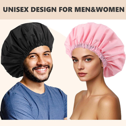 Satin Lined Shower Cap for Men Shower Caps for Women Reusable Waterproof
