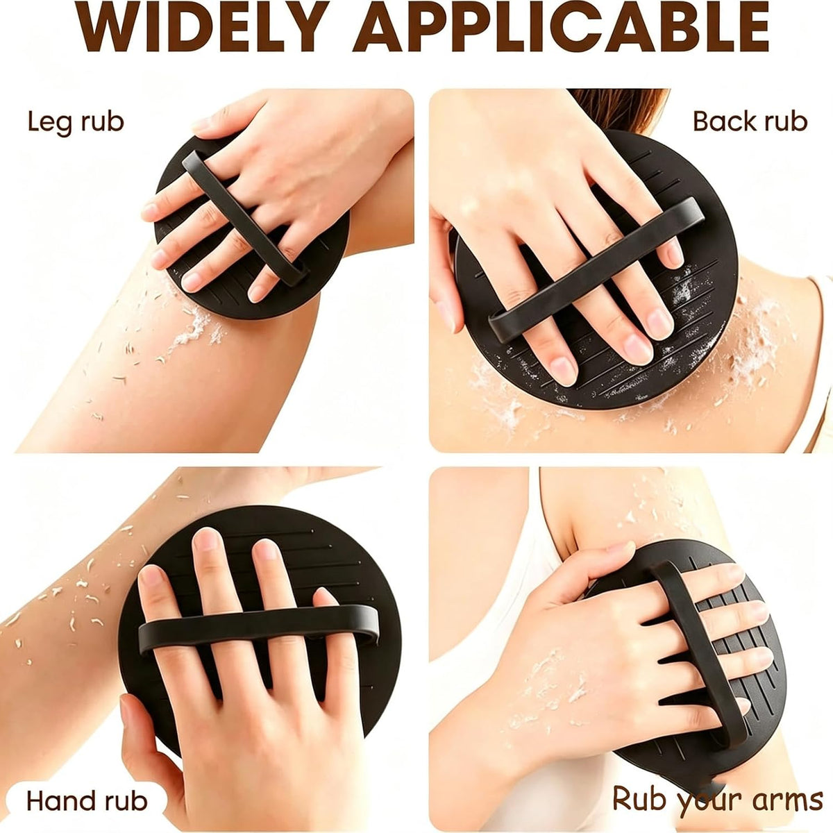 2PCS Soft Rubber Shower Scrubber, 2026 Upgraded Gentle Exfoliating Bath Glove, Deep Cleansing Shower and Bath Tool, for Massage and Removing Dead Skin, for All Skin Types