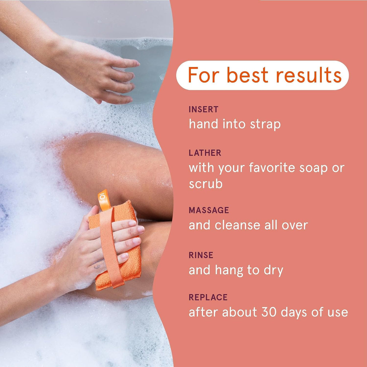 Cleanlogic Exfoliating Body Scrubber - Large Bath and Body - 3 Count