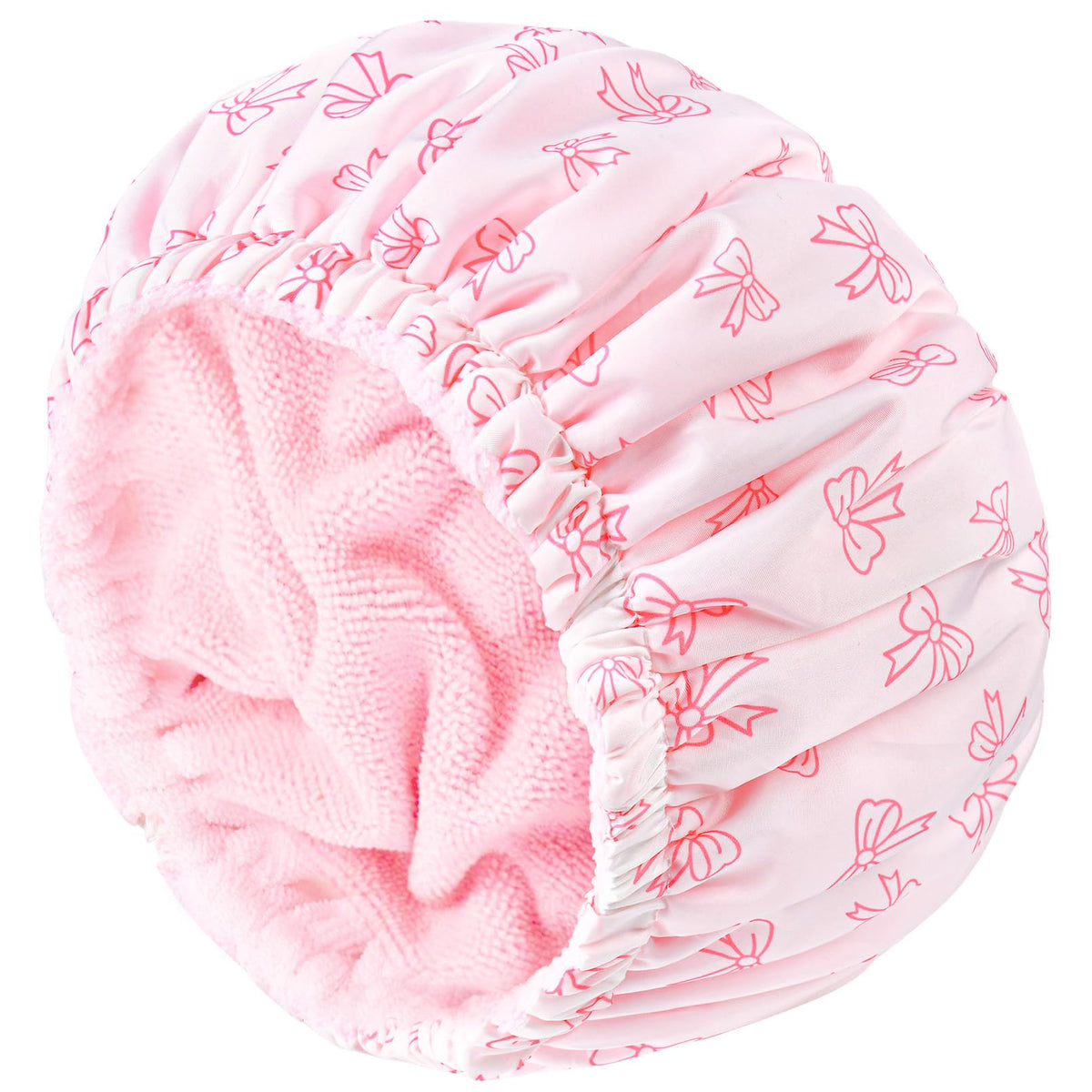 Shower Cap for Women Terry Lined Bee Bath Cap Large Reusable Waterproof Elastic Band Beekeeper Shower Caps for Long Thick Hair Soft Bath Shower Hair Caps