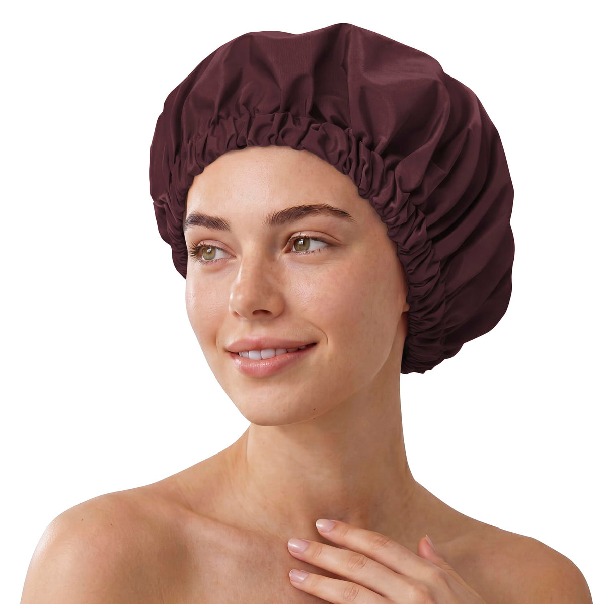 Shower Cap for Women, Reusable Waterproof Long Hair Bonnet