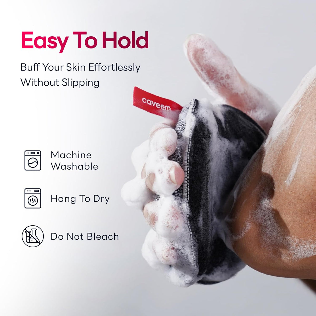 Caveem Exfoliating Body Scrubber, Shower Scrubber for Body, 2 Pack, Round | Dual Texture Exfoliation, Bath and Body Scrub Buffer, Body Exfoliator for Remove Dead Skin, Gentle Rough Sponge for Shower
