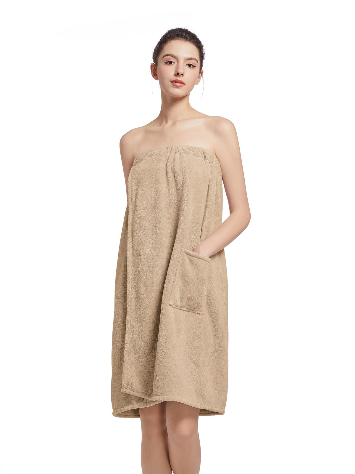 Women'S Soft Wrap Towel Full Length，Bath Robe After Shower Female Plush Long，Spa Bathrobes Lightweight With Pockets