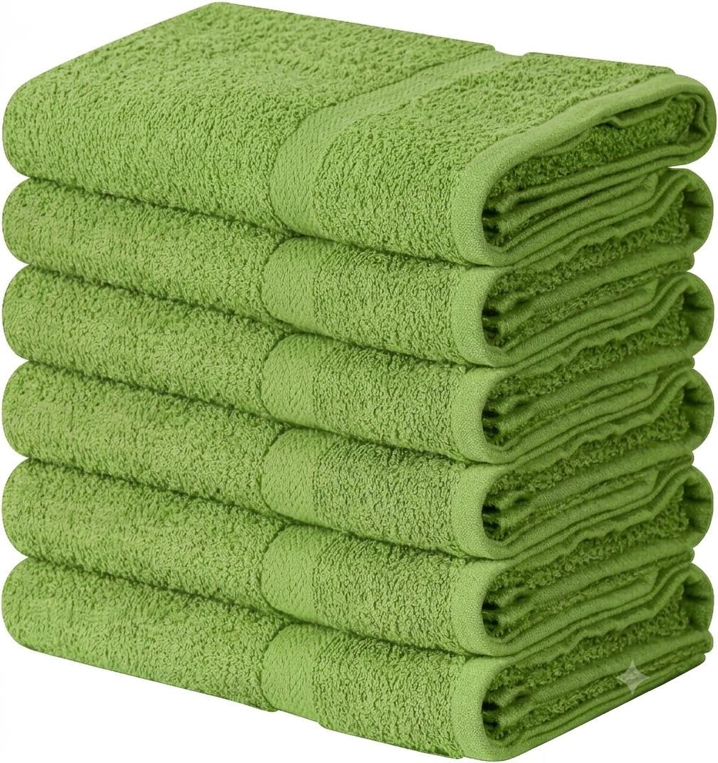 Towel and Linen Mart 100% Cotton White 6 Pack Medium Bath Towel Set, Quick Dry, Super Absorbent, Light Weight, Soft Feel, Premium Towels for Hotel, Spa and Bathroom (24 X 48 6 Pack White)