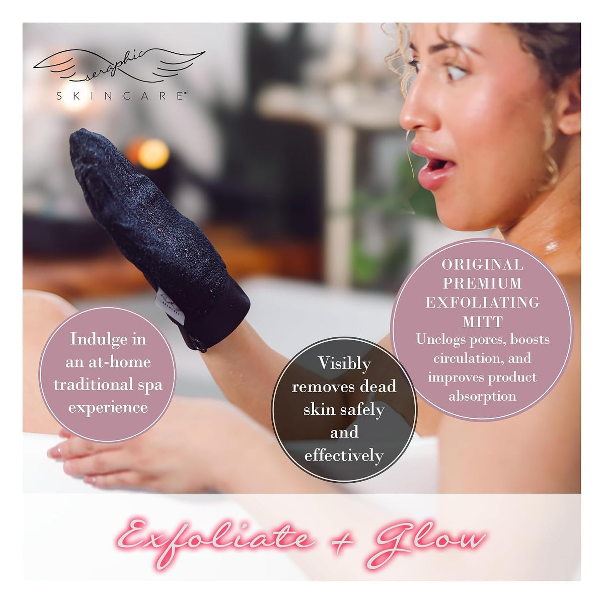 Original Premium Exfoliating Glove for Body 2pc - Body Scrubber Exfoliator