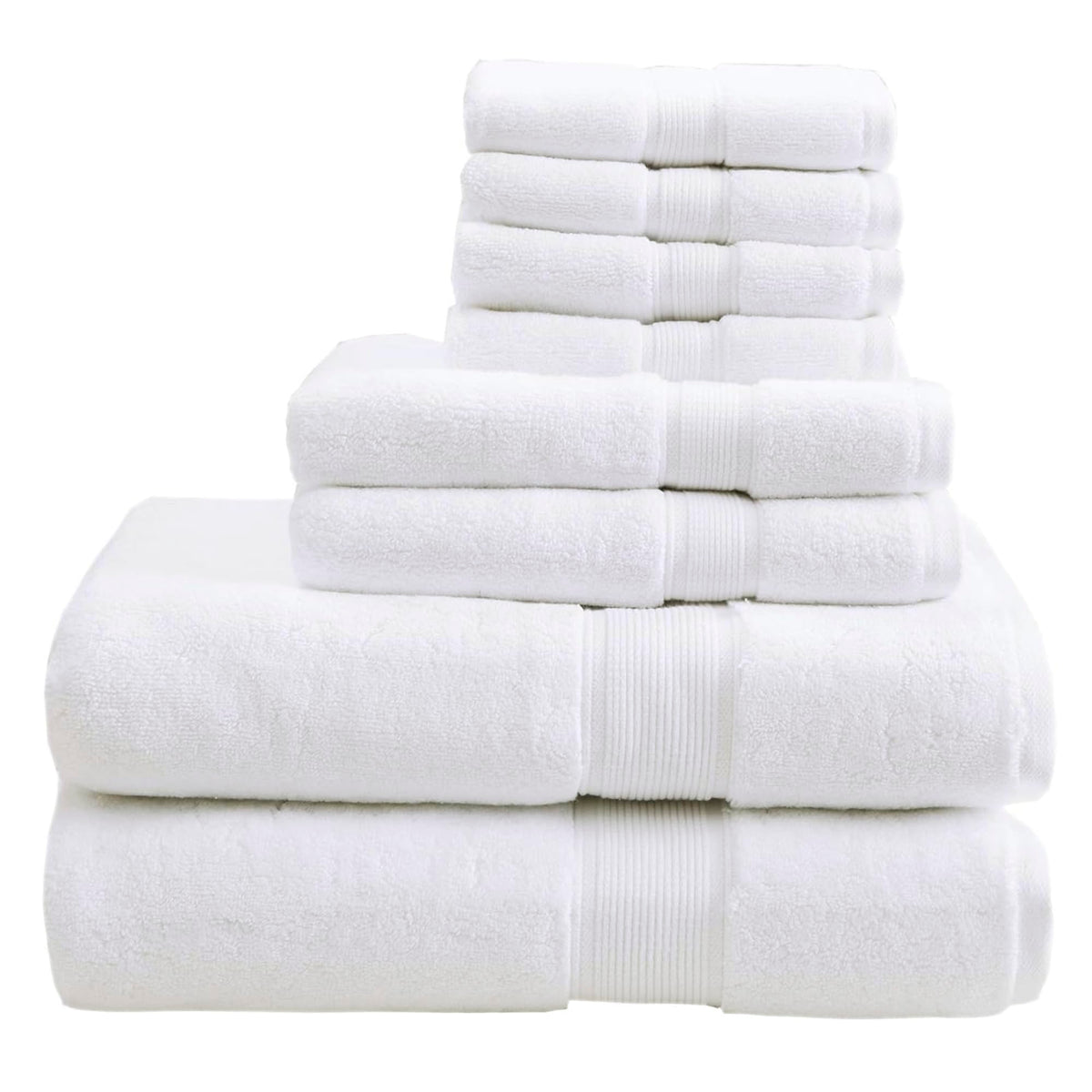 Madison Park 800GSM 100% Cotton Bathroom Bath Towel Set of 8, Cream