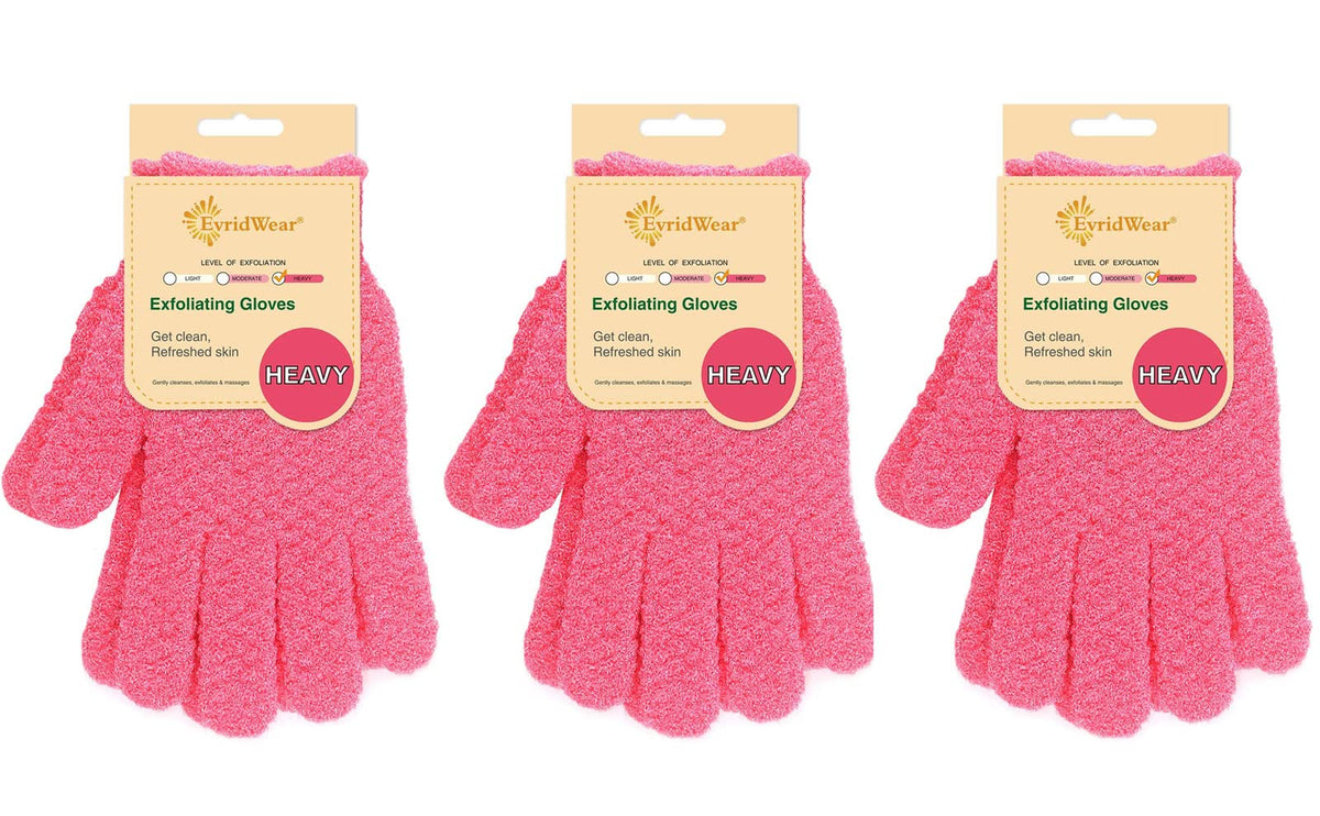 Evridwear Exfoliating Glove for Shower Bath, Body Wash Loofah Gloves Women