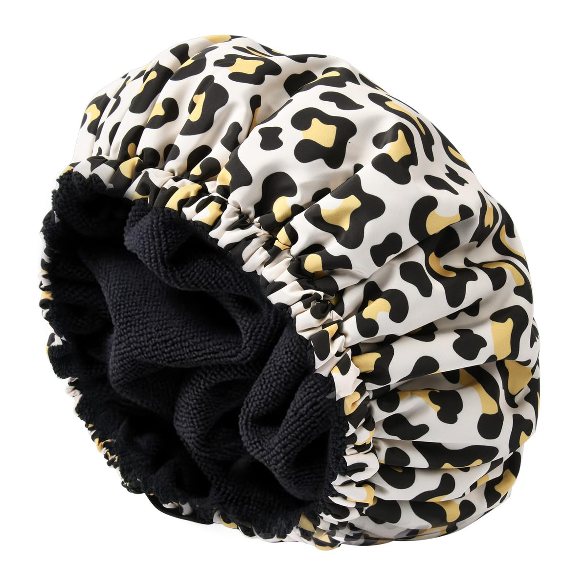 Shower Cap for Women Terry Lined Bee Bath Cap Large Reusable Waterproof Elastic Band Beekeeper Shower Caps for Long Thick Hair Soft Bath Shower Hair Caps