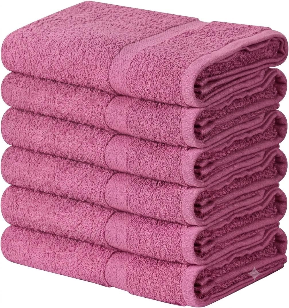 Towel and Linen Mart 100% Cotton White 6 Pack Medium Bath Towel Set, Quick Dry, Super Absorbent, Light Weight, Soft Feel, Premium Towels for Hotel, Spa and Bathroom (24 X 48 6 Pack White)