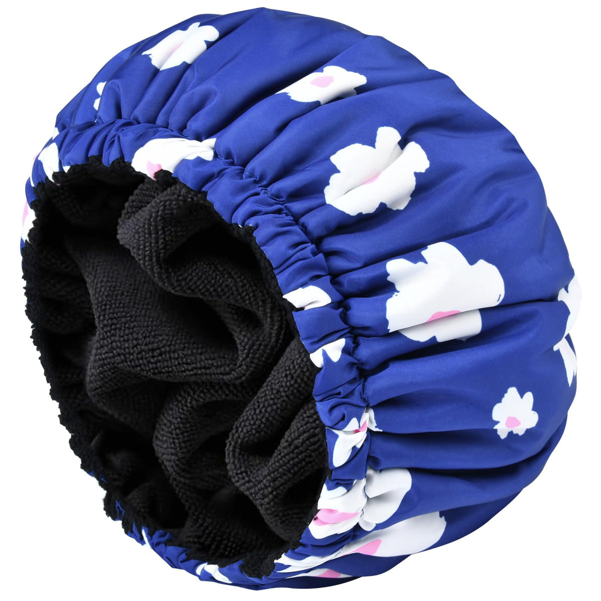 Shower Cap for Women Terry Lined Bee Bath Cap Large Reusable Waterproof Elastic Band Beekeeper Shower Caps for Long Thick Hair Soft Bath Shower Hair Caps
