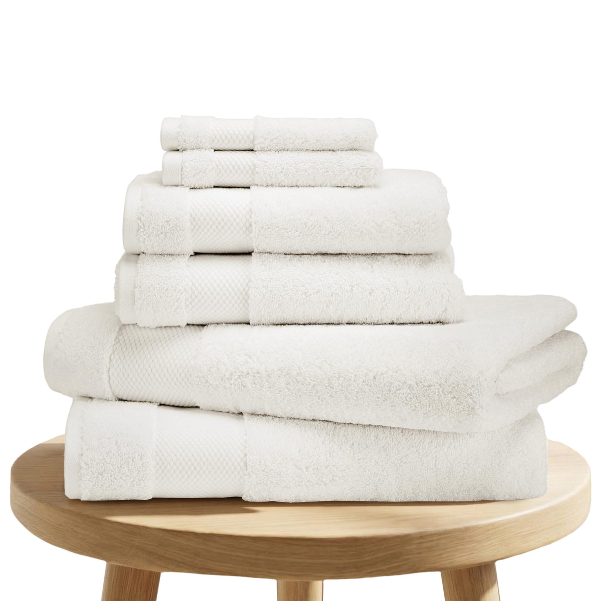BIOWEAVES 100% Organic Cotton 700 GSM Plush Bath Towels 30" x 58" GOTS Certified - White, Pack of 2