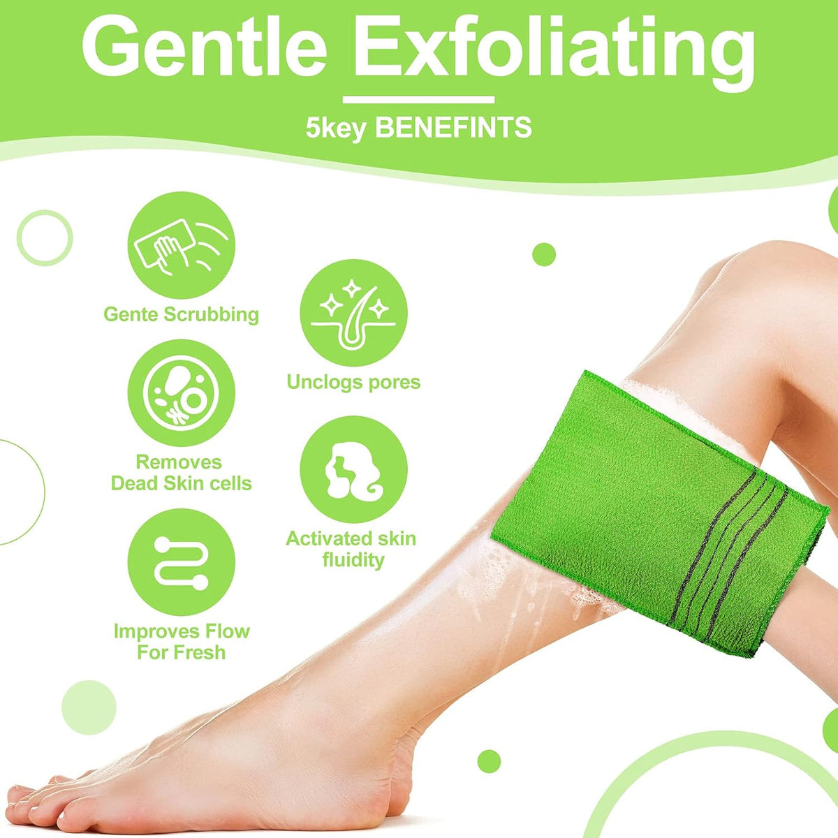 Tatuo 12 Pack Korean Exfoliating Mitts, Body Scrub, 9.5 x 5.7 in, 4 Colors