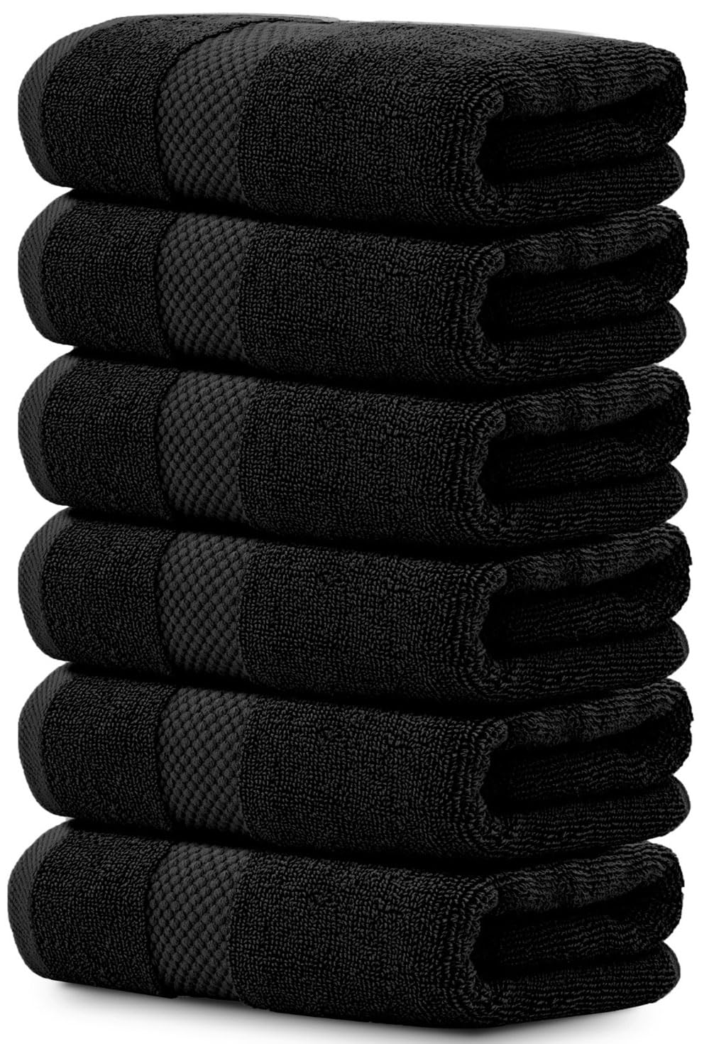White Classic Luxury White Hand Towels - 100% Turkish Cotton, 16x30, 6 Pack