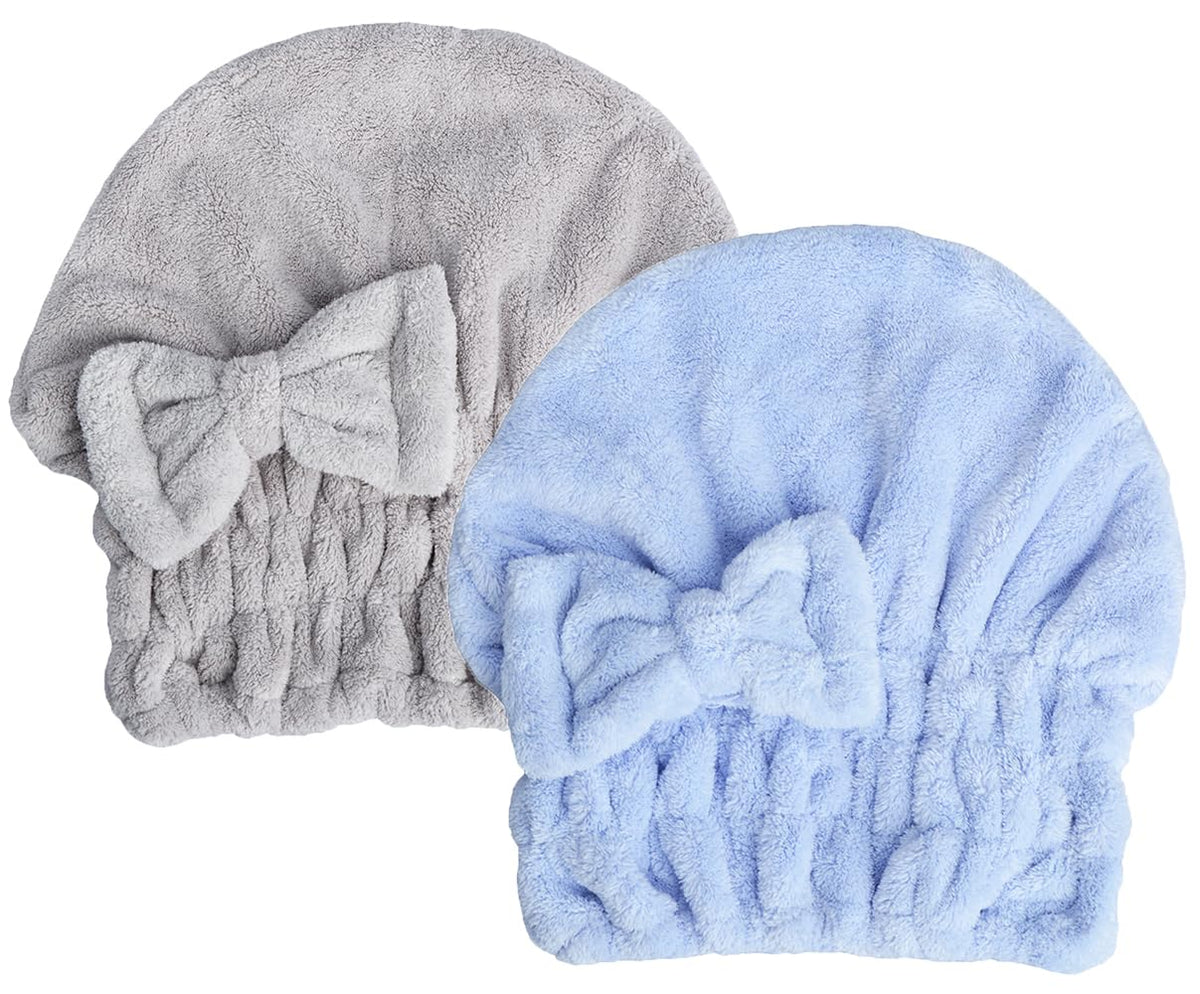 HOPESHINE Microfiber Hair Towel Cap for Women Wet Short or Long Curly Hair Super Absorbent Turbans Anti Frizz Great Gift for Women and Girls (Black, 1)