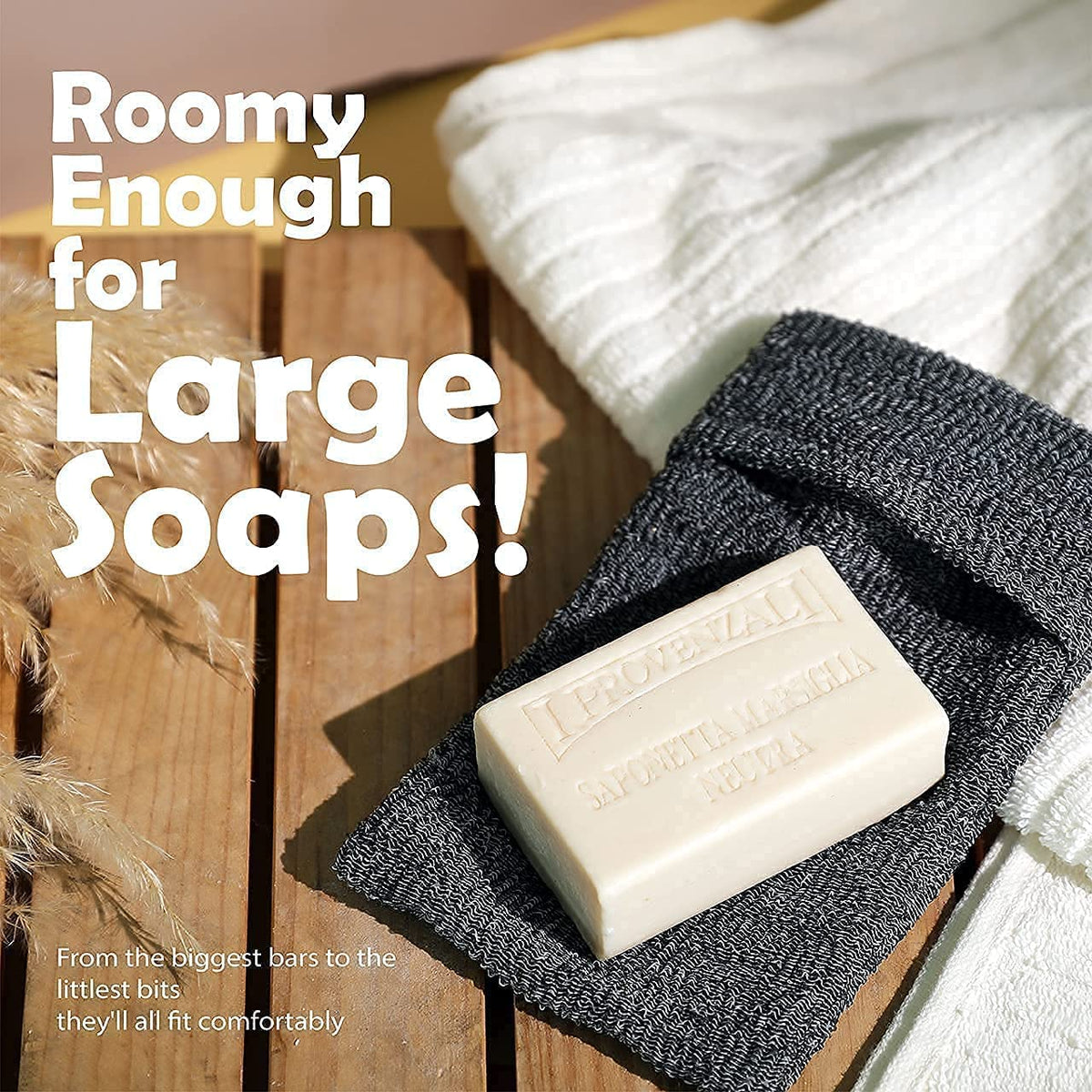 myHomeBody Soap Pocket Exfoliating Pouch, Graphite Gray, 2 pc + 2 Soap Pads