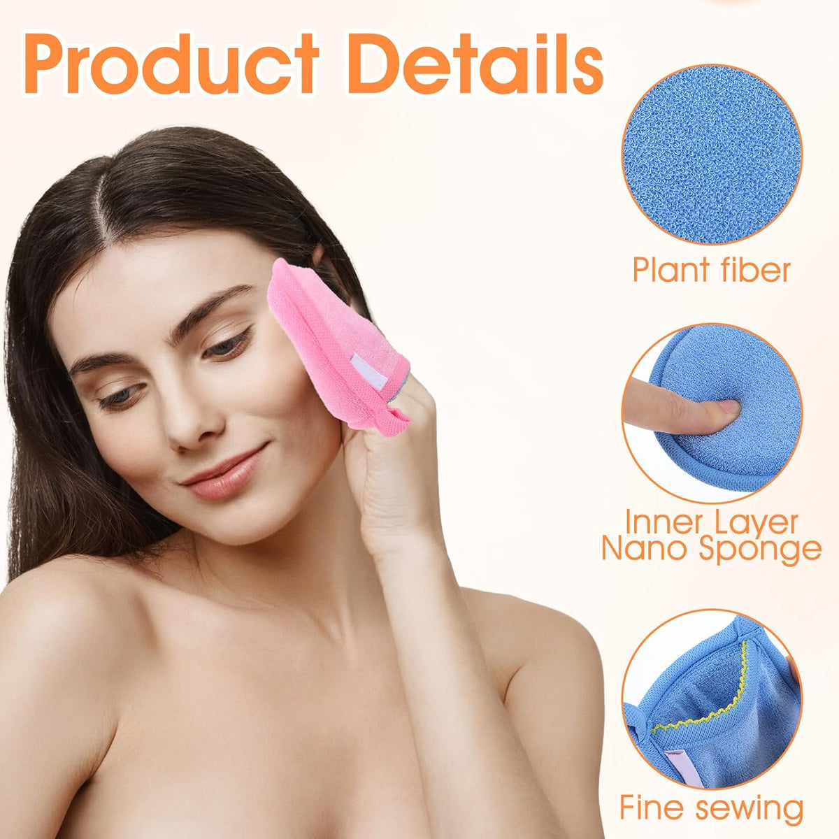 Ptwola 4 Pcs Exfoliating Facial Scrubber Mitt Face Cleanser Wash Mittens Exfoliator Deep Face Cleaning Polishing Gloves Body Skin Dead Dry Remover Pad Tool for Men Women Bath Shower Spa Skincare