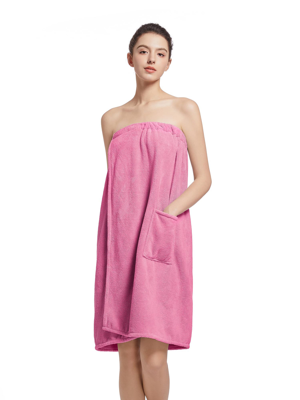 Women'S Soft Wrap Towel Full Length，Bath Robe After Shower Female Plush Long，Spa Bathrobes Lightweight With Pockets