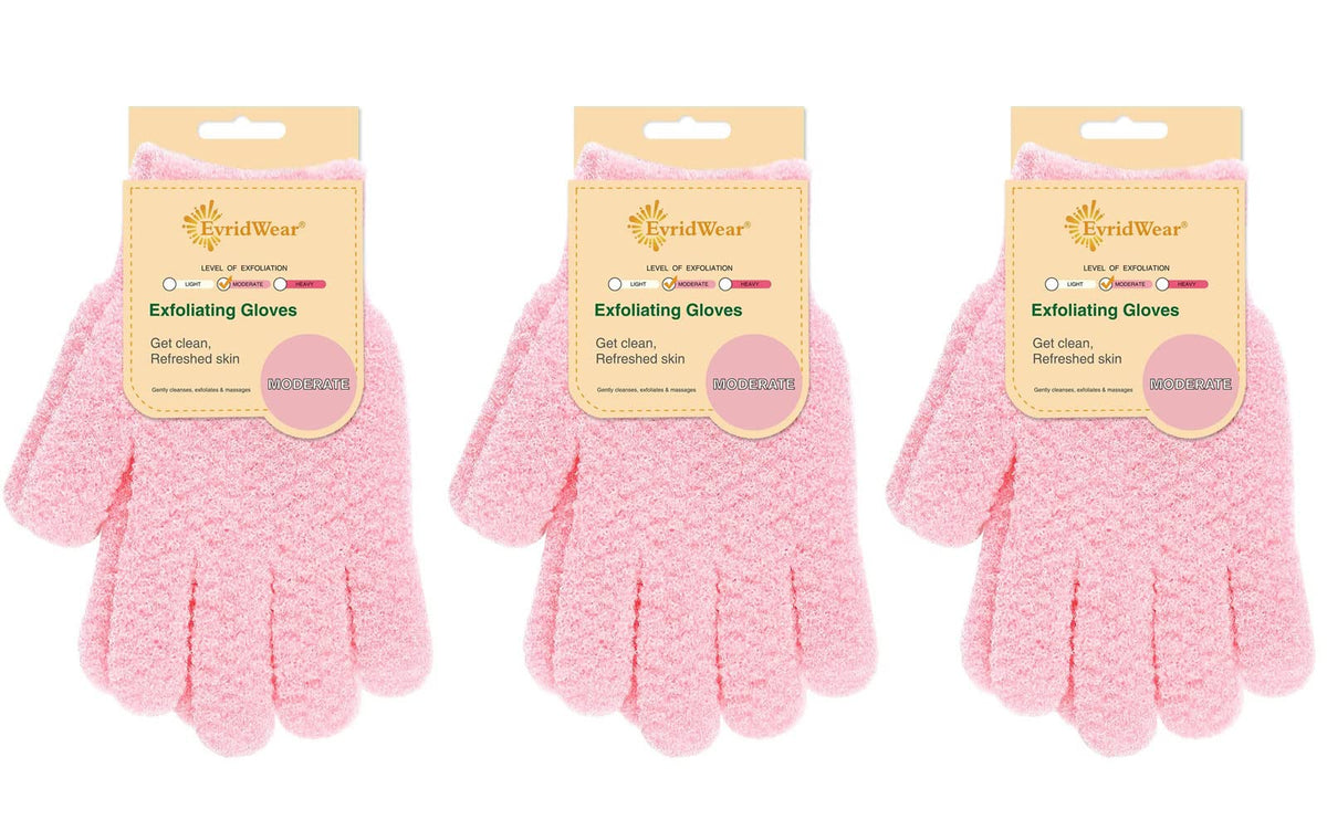 Evridwear Exfoliating Glove for Shower Bath, Body Wash Loofah Gloves Women