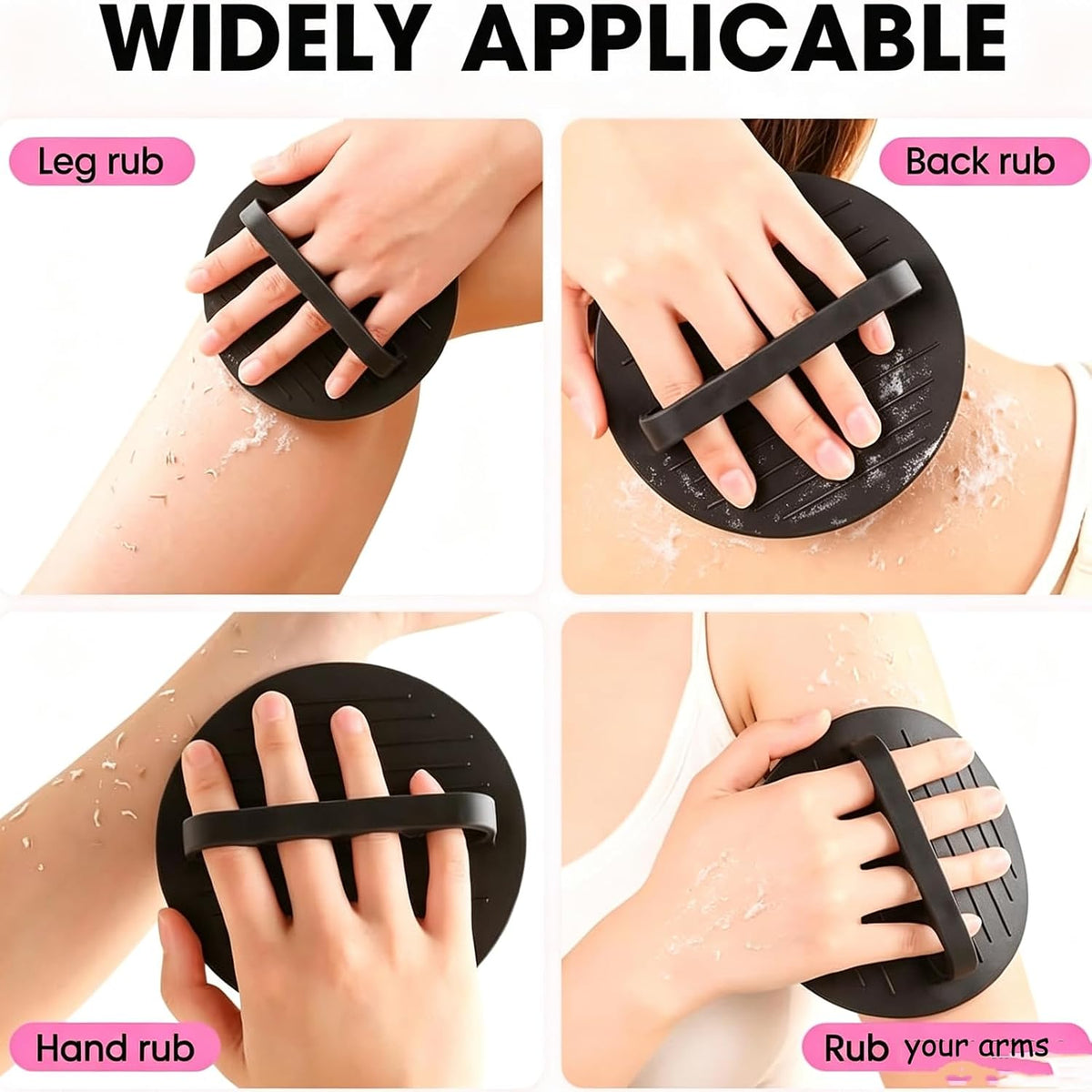 2 Counts Soft Rubber Shower Scrubber, 2026 Upgraded Gentle Exfoliating Bath Glove, Deep Cleansing Shower and Bath Tool, for Massage and Removing Dead Skin, for All Skin Types