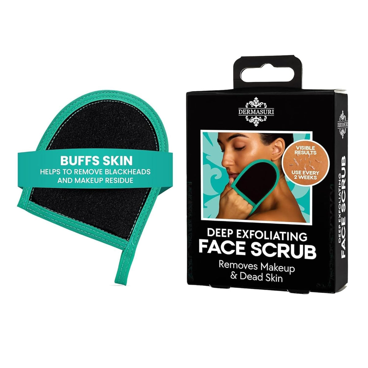 Dermasuri Face Exfoliator Scrubber, Exfoliating Glove & Scrub Mitt 1 Pack