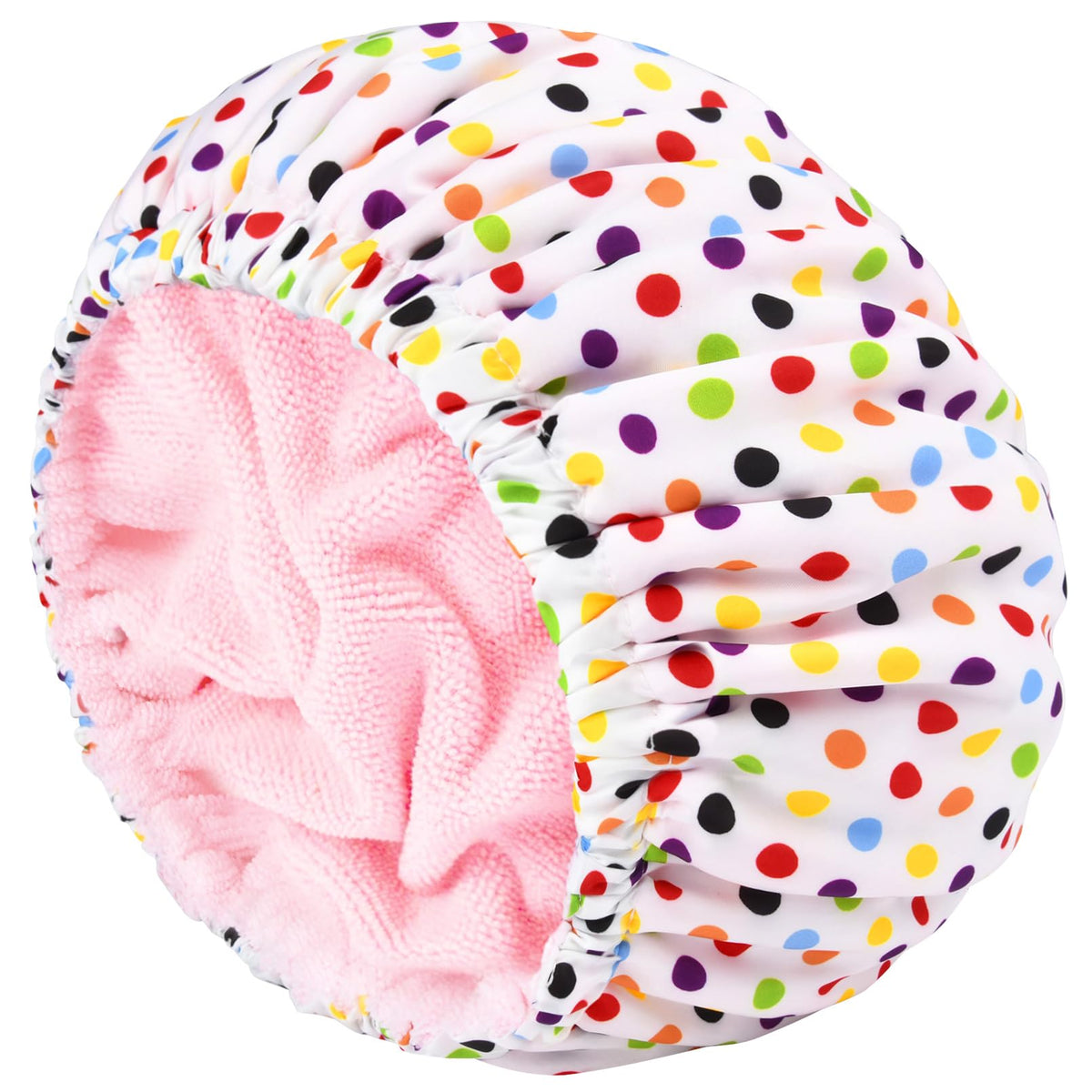 Shower Cap for Women Terry Lined Bee Bath Cap Large Reusable Waterproof Elastic Band Beekeeper Shower Caps for Long Thick Hair Soft Bath Shower Hair Caps
