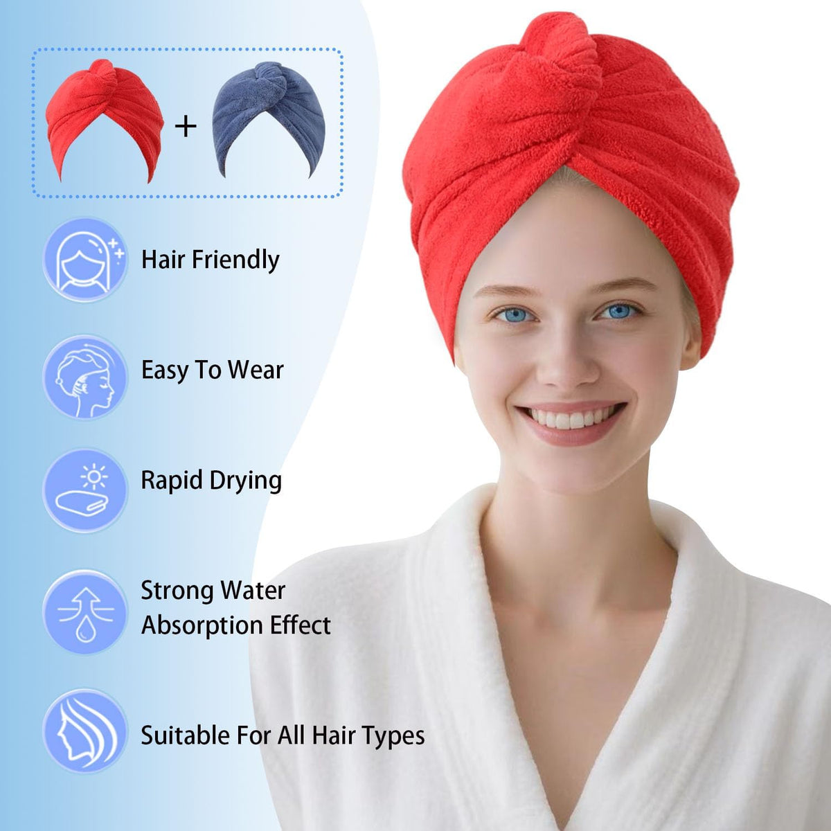 Microfiber Hair Drying Towel Wrap,Hair Turbans Towel for Wet Hair