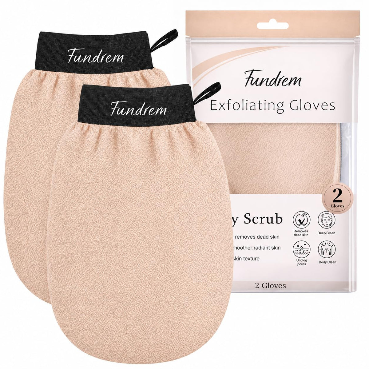 Exfoliating Glove 2 Pack, Korean Exfoliating Mitt, Body Scrubber Exfoliator