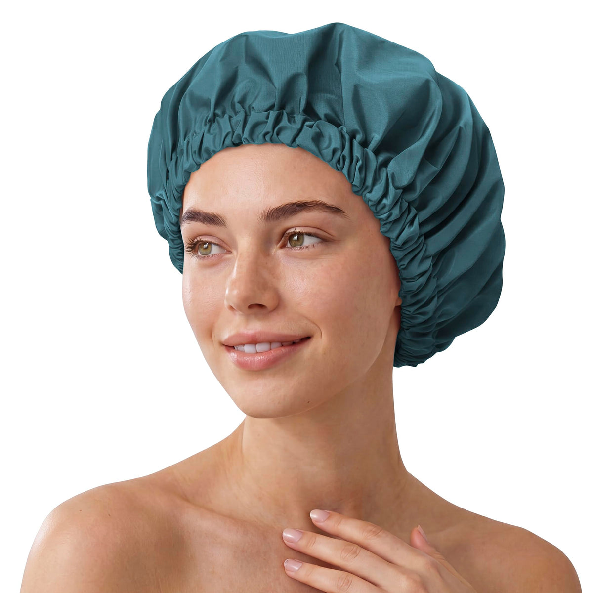 Shower Cap for Women, Reusable Waterproof Long Hair Bonnet