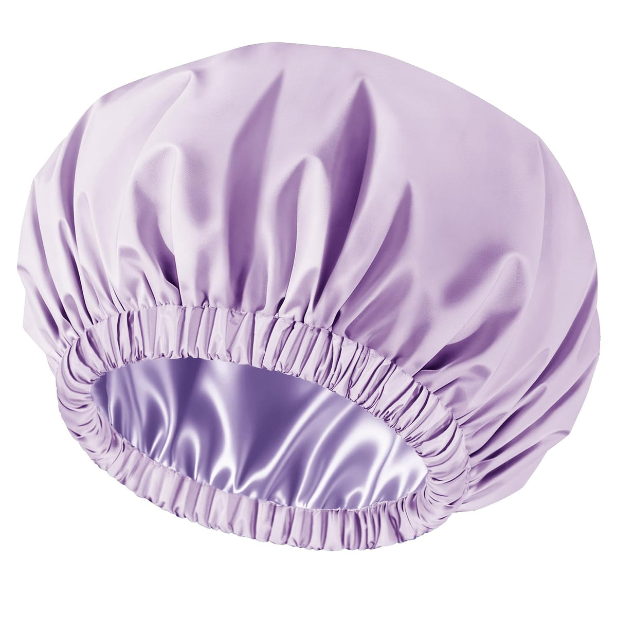 Shower Cap for Women, Reusable Waterproof Satin Lined Shower Cap