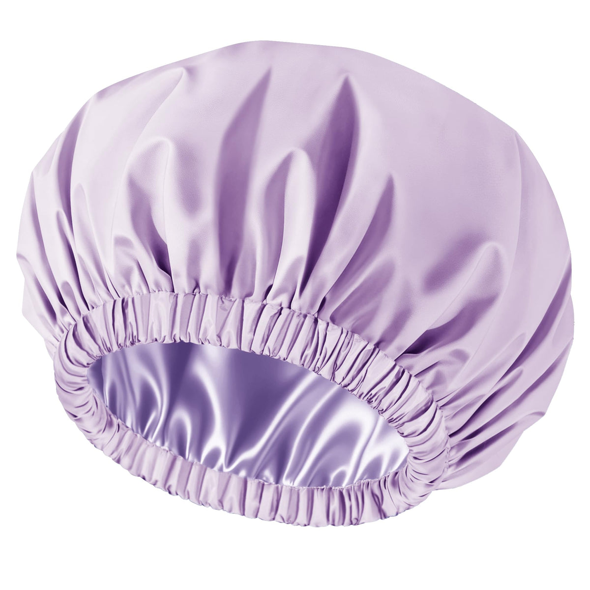 Shower Cap for Women, Reusable Waterproof Satin Lined Shower Cap