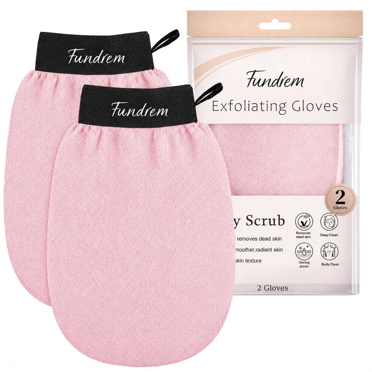 Exfoliating Glove 2 Pack, Korean Exfoliating Mitt, Body Scrubber Exfoliator