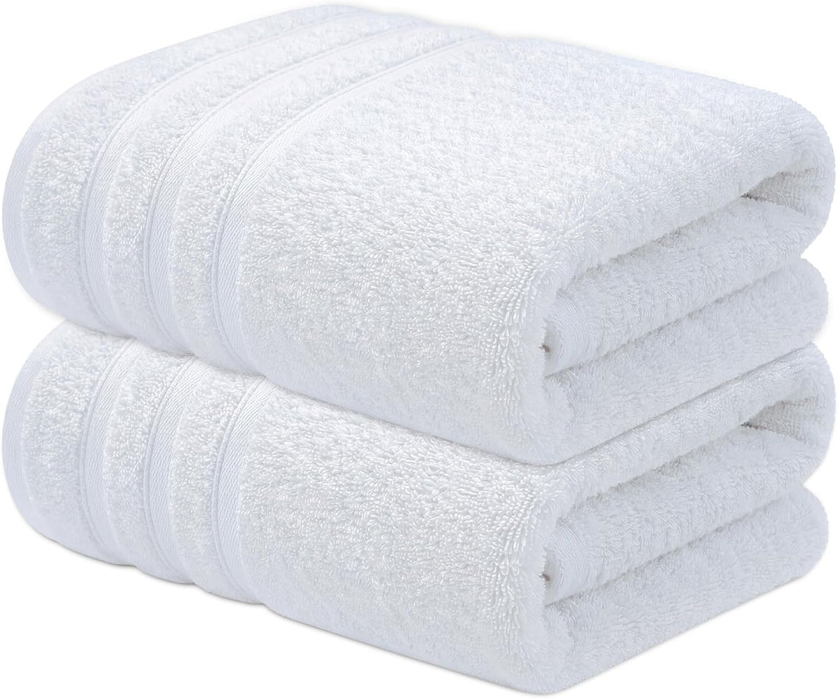 Infinitee Xclusives 100% Ring-Spun Cotton Bath Towels for Bathroom - Pack 2