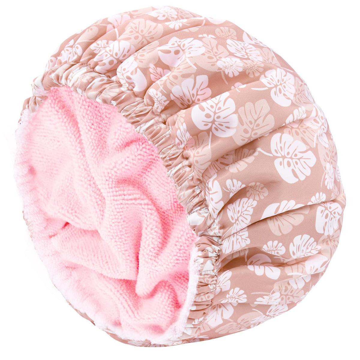 Shower Cap for Women Terry Lined Bee Bath Cap Large Reusable Waterproof Elastic Band Beekeeper Shower Caps for Long Thick Hair Soft Bath Shower Hair Caps