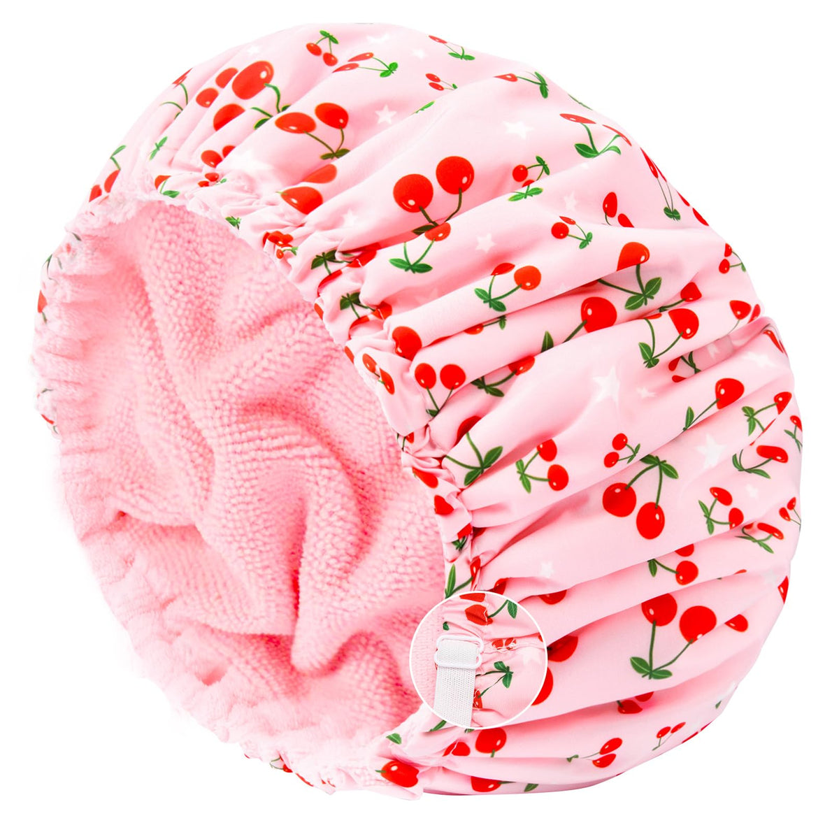Shower Cap for Women Terry Lined Bee Bath Cap Large Reusable Waterproof Elastic Band Beekeeper Shower Caps for Long Thick Hair Soft Bath Shower Hair Caps