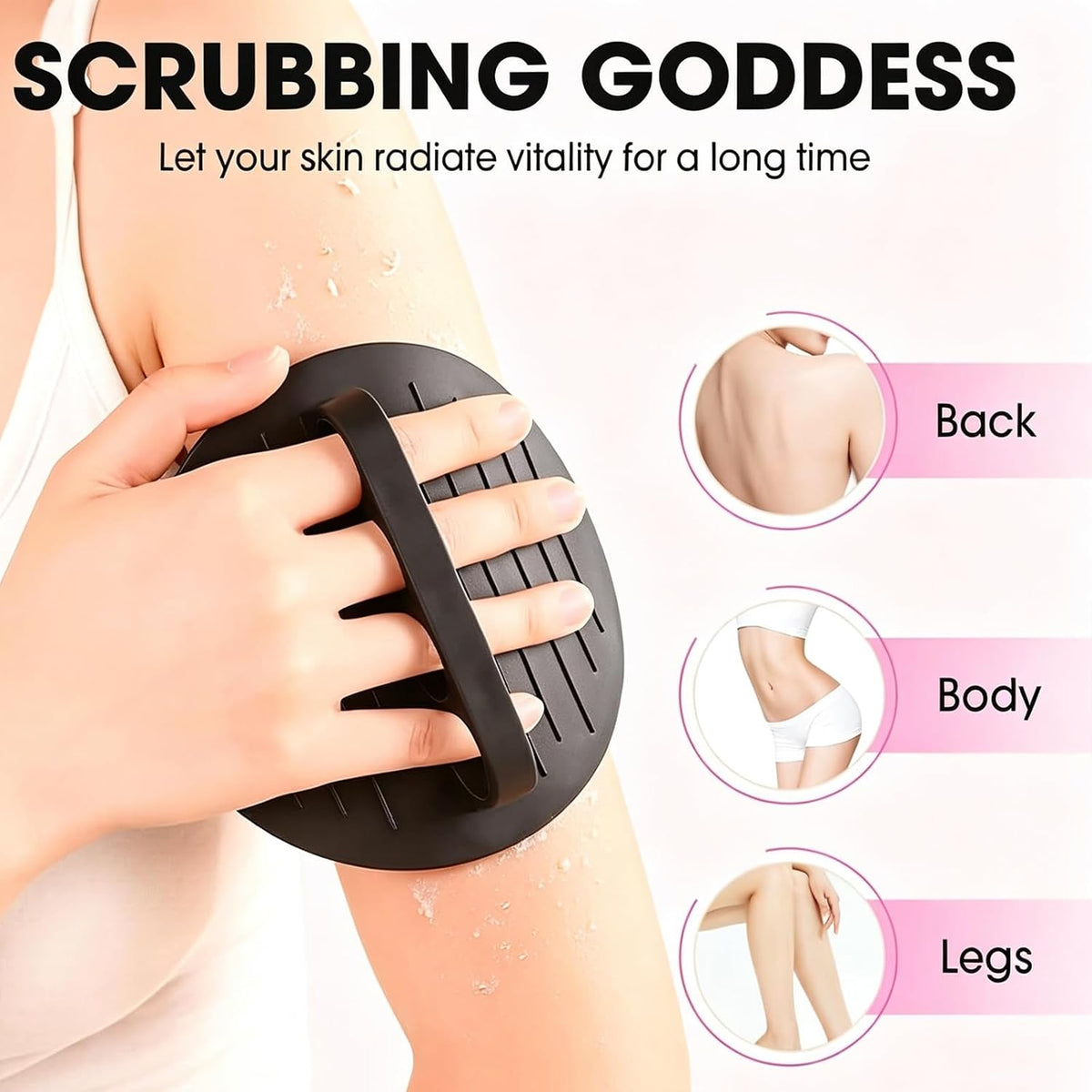 2 Counts Soft Rubber Shower Scrubber, 2026 Upgraded Gentle Exfoliating Bath Glove, Deep Cleansing Shower and Bath Tool, for Massage and Removing Dead Skin, for All Skin Types