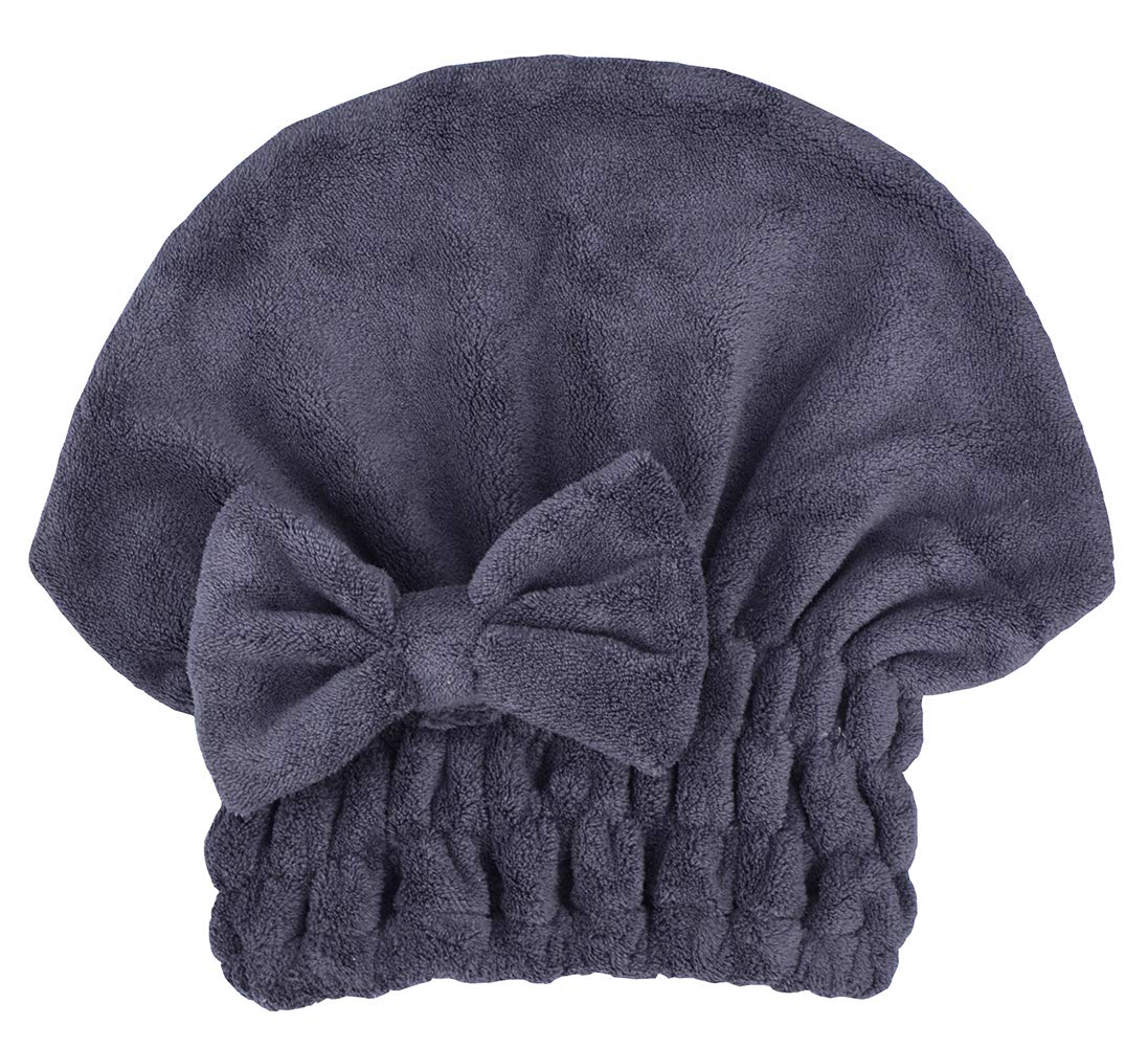 Microfiber Hair Drying Towels Head wrap with Bow-Knot Shower Cap Hair Turban hairWrap Bath Cap for Curly Long & Wet Hair Gift for Women