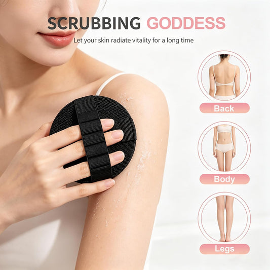 Exfoliating Gloves for Shower, Soft Rubber Gentle Body Scrubber Glove(2pcs)