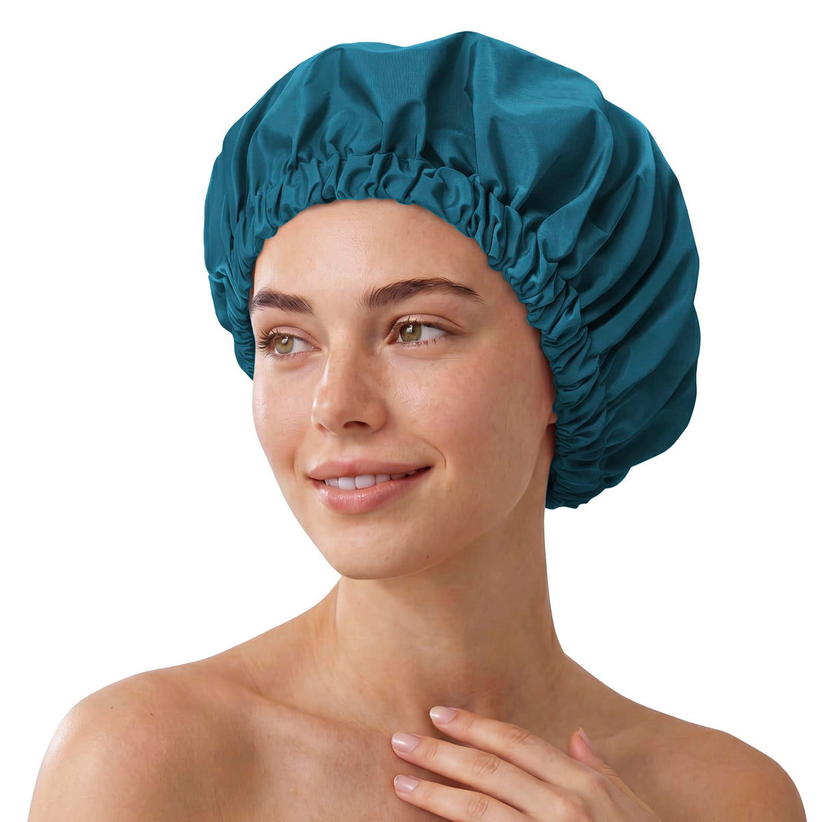 Shower Cap for Women, Reusable Waterproof Long Hair Bonnet