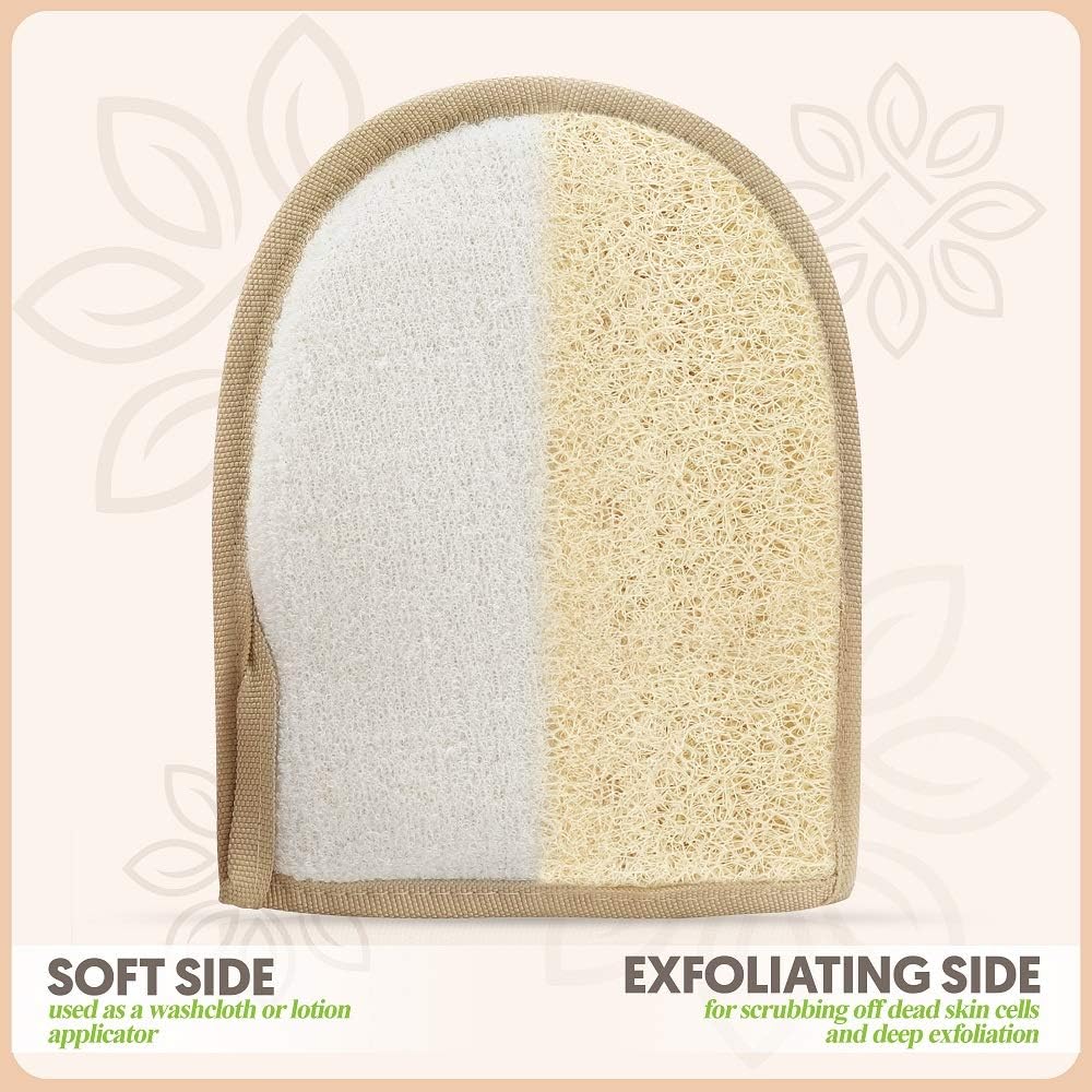 ALMOONI Exfoliating Sponge, Natural Shower Loofah for Men & Women, 2 Pack