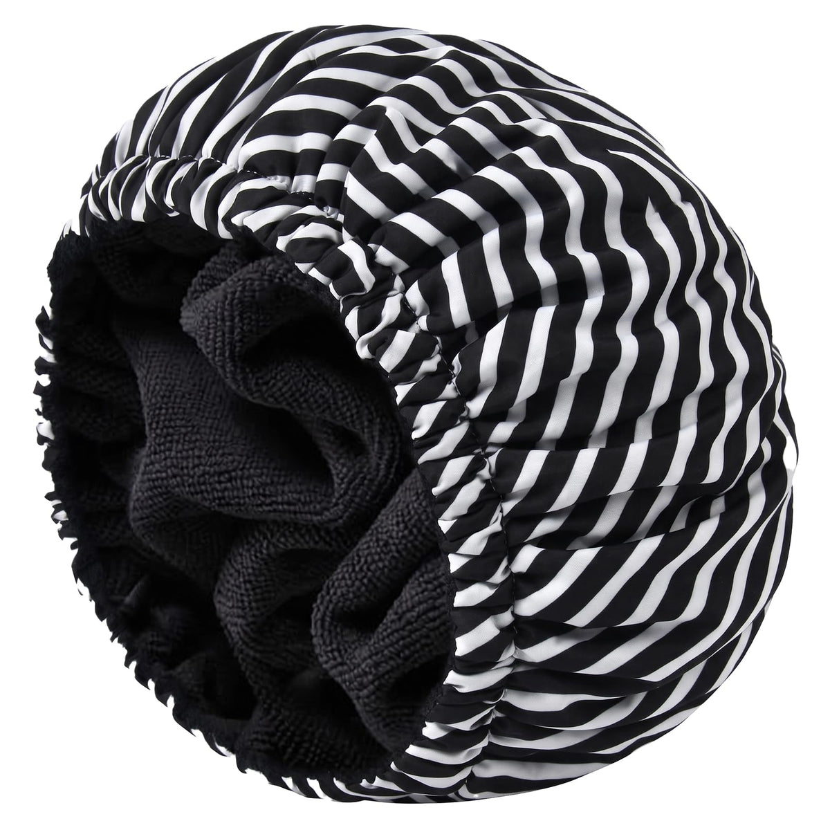 Shower Cap for Women Terry Lined Bee Bath Cap Large Reusable Waterproof Elastic Band Beekeeper Shower Caps for Long Thick Hair Soft Bath Shower Hair Caps