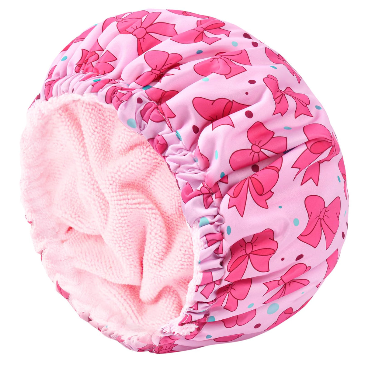 Shower Cap for Women Terry Lined Bee Bath Cap Large Reusable Waterproof Elastic Band Beekeeper Shower Caps for Long Thick Hair Soft Bath Shower Hair Caps