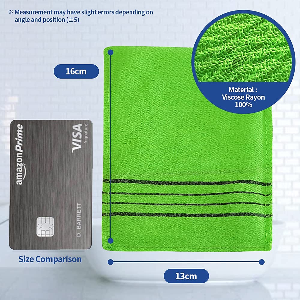 GOLDSANGSA-Korean Exfoliating Towel Washcloth Mitts 12pcs(Green4,Red4,Yellow4)/Korean Italy Towel Skincare Exfoliating Scrub Bath Cloth Remove Dead Skin