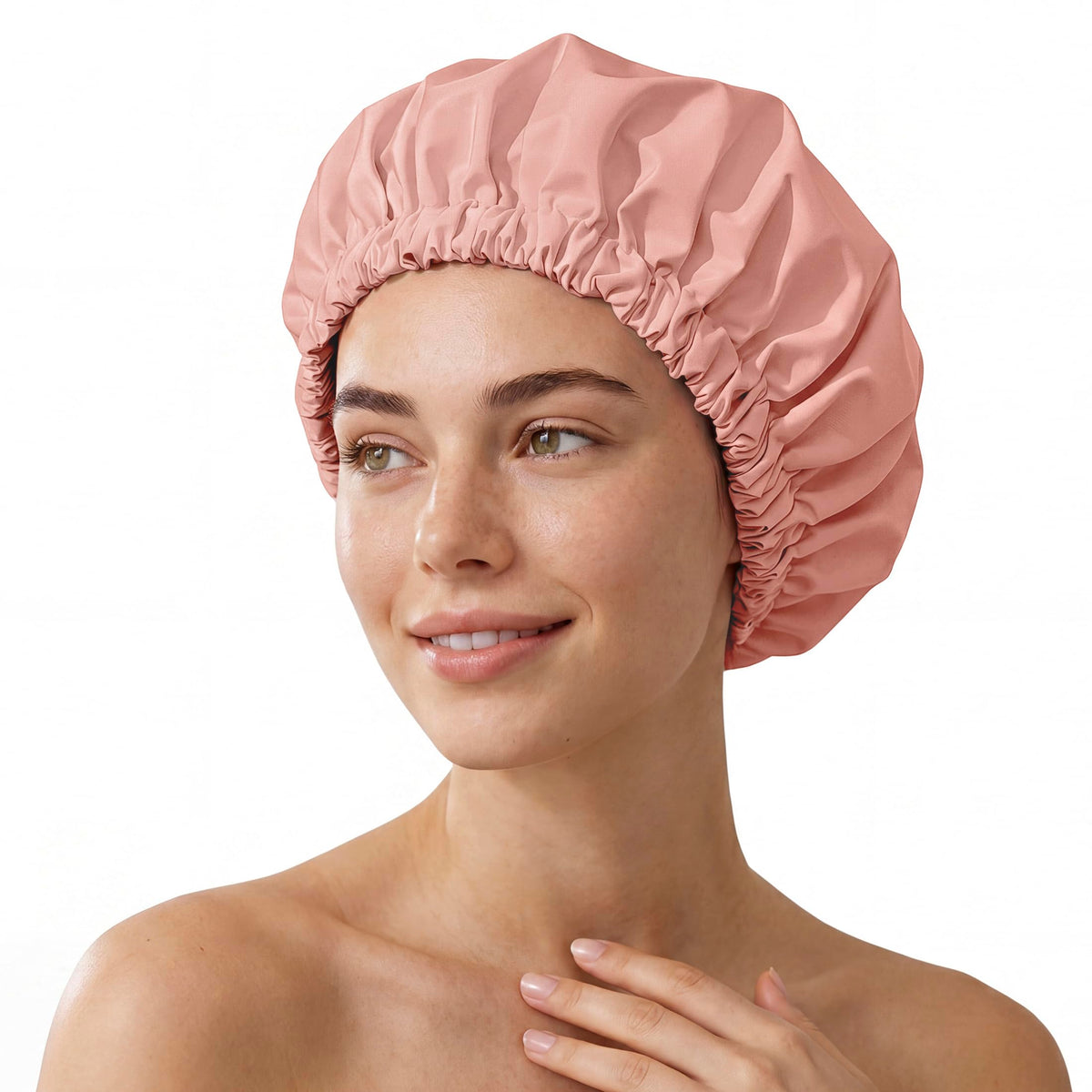 Shower Cap for Women, Reusable Waterproof Long Hair Bonnet