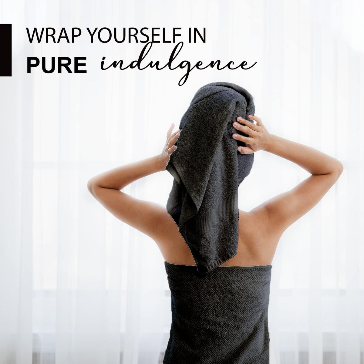 KAHAF COLLECTION 100% Cotton Bath Towels, 24x48 Pack of 6 Towels, Quick Dry, Highly Absorbent, Soft Feel Towel, Gym, Spa, Bathroom, Shower, Pool, Luxury Soft Towels (Grey, 24x48-6 Pack)