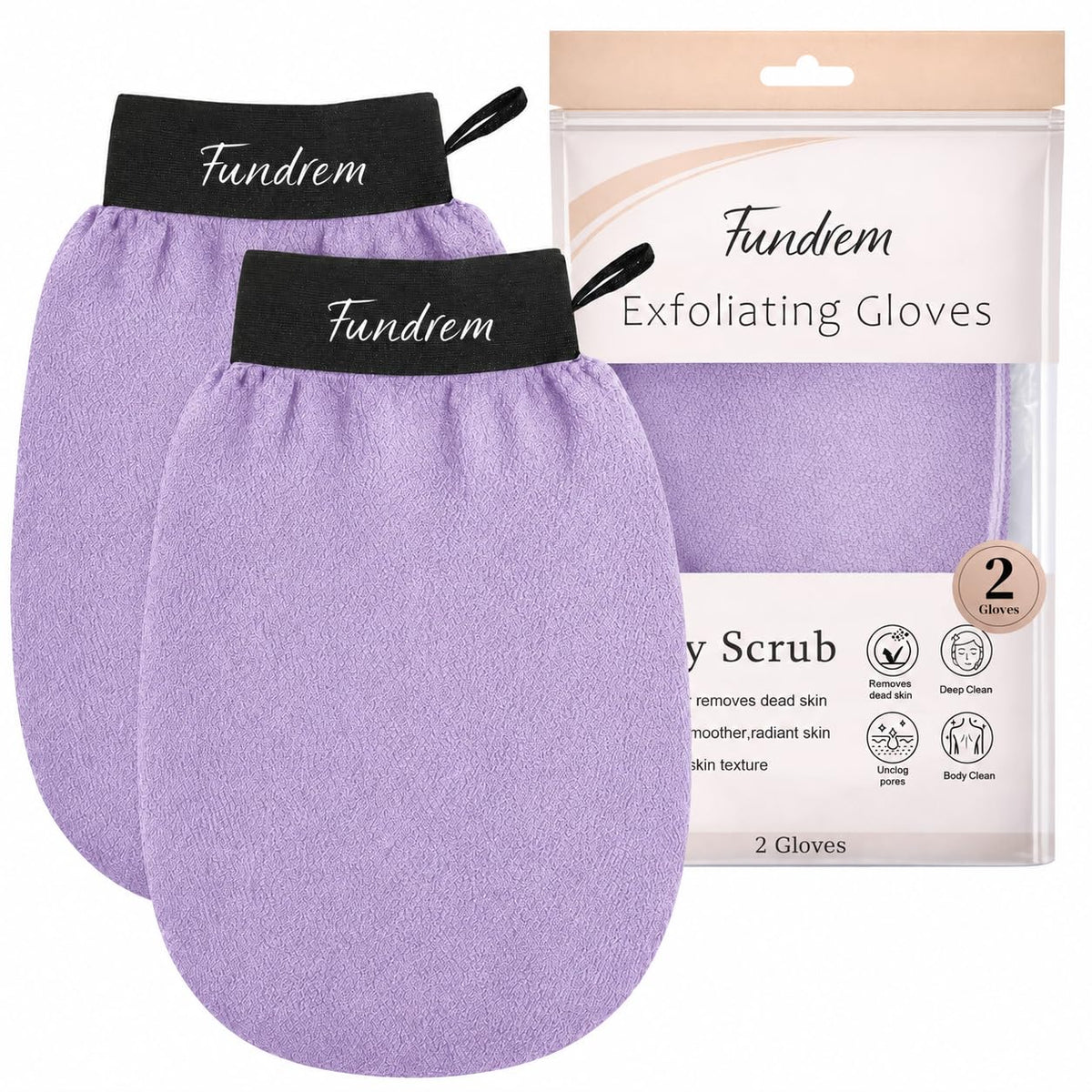 Exfoliating Glove 2 Pack, Korean Exfoliating Mitt, Body Scrubber Exfoliator