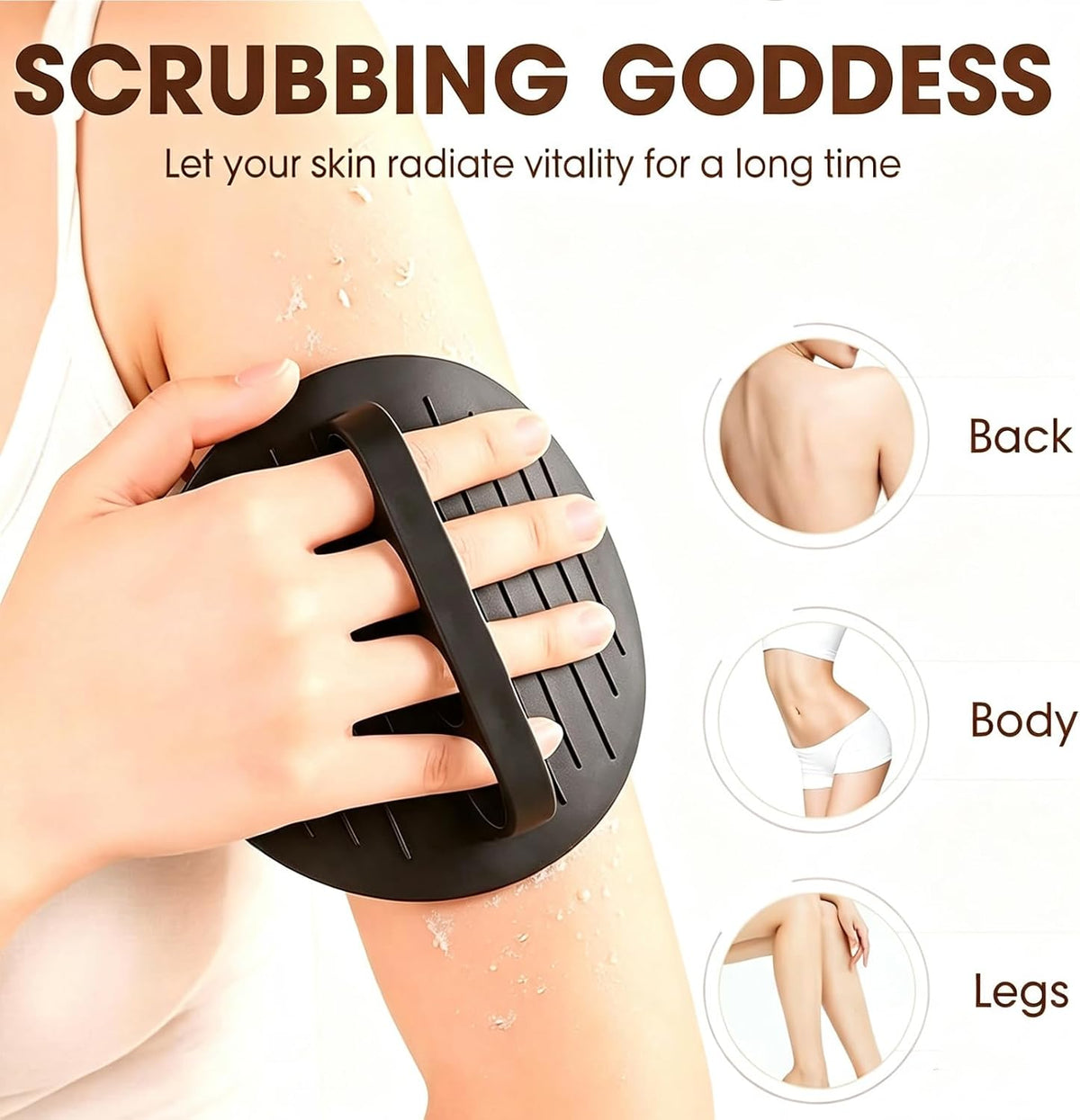 2PCS Soft Rubber Shower Scrubber, 2026 Upgraded Gentle Exfoliating Bath Glove, Deep Cleansing Shower and Bath Tool, for Massage and Removing Dead Skin, for All Skin Types