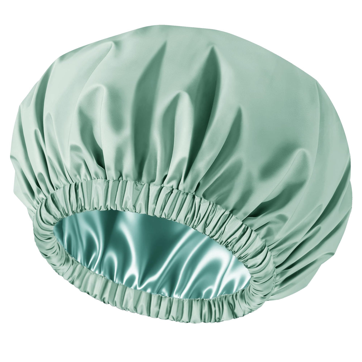 Shower Cap for Women, Reusable Waterproof Satin Lined Shower Cap