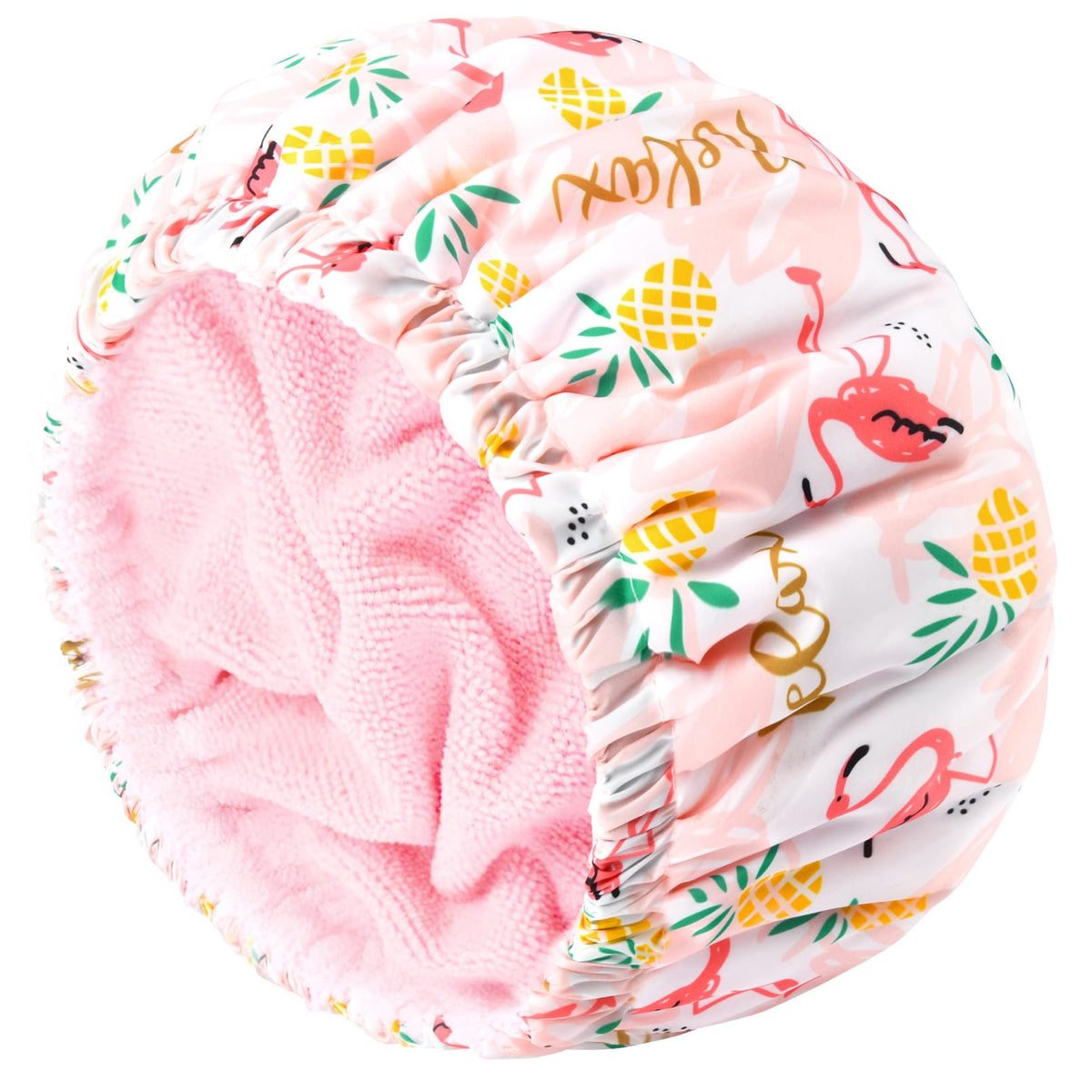 Shower Cap for Women Terry Lined Bee Bath Cap Large Reusable Waterproof Elastic Band Beekeeper Shower Caps for Long Thick Hair Soft Bath Shower Hair Caps